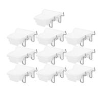 OSALADI 10pcs Pegboard Storage Box Plastic Bins with Thickened Plastic Material and Slanted Opening Design, Metal Hooks for Workbench and Office Parts Storage