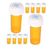 OSALADI 10pcs Portable Lightweight Orange Pp Pill Container Travel Pill Case with 8dr Capacity Suitable for Family Members Airplane Travel Essentials