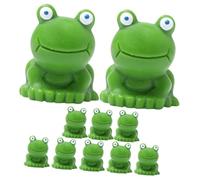 OSALADI 10pcs Resin Mini Frogs Figurines Small Frogs Statue Garden Miniature Animal Ornaments for Fairy Moss Landscape and Cake Decoration