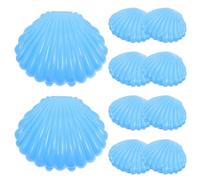 OSALADI 10pcs Reusable Blue Plastic Shell Shaped Candy Box with Lightweight Design for Wedding Parties and Holidays, Mini Seashell Jewelry Container and Trinket Storage Box