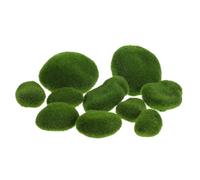 OSALADI 10Pcs Simulated Mossy Stones Decorative Gardening Ornaments 5 Different Sizes Faux Moss Rocks for Floral Arranging and Landscape Crafting