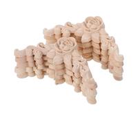 OSALADI 10pcs Solid Wood Carved Rose Appliques Onlays Unpainted Corner Decorations for Furniture Doors Cabinets Beds Easy to Install Versatile Home Renovation Decals