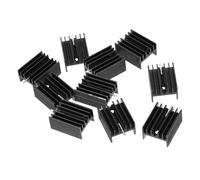 OSALADI 10pcs TO220 Aluminum Heat Sink for IC Chips Metal Cooler Fin Anodized Environmental Aluminum Black Radiator Chiller Passive Cooling 20x15x10MM