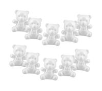 OSALADI 10pcs White Polystyrene Foam Bear Moulds for DIY Arts and Crafts Lightweight Durable Blank Foam Bear Shapes for Floral Arrangements Christmas Wedding and Valentines Day Creative