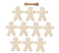 OSALADI 10pcs Wooden Christmas Tree Ornaments Set, Hollow Gingerbread Cutouts with 60Cm Hanging Strings, DIY Xmas Tree Decorations for Holiday Party Hanging Decor
