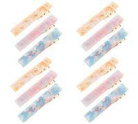 OSALADI 12 Pcs Retro Acetate Hair Barrettes Set Vintage Leopard Print Long Rectangle Hair Clips for Women Marble Pattern Claw Clips in Yellow Sky Blue and Light Purple for Casual