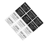 OSALADI 12PCS Bathroom Labels for Easy Organization Refillable Bottle Stickers for Hand Soap Shampoo Conditioner Text Decals for Skin Care Containers Removable Residue Design