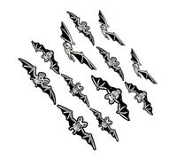 OSALADI 12pcs Glow Dark Hanging Bats with Adhesive Dots and Fishing Line Dual Use Luminous Bat Stickers for Wall and Ceiling Indoor Outdoor Halloween Decorations for Haunted House Party