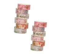 OSALADI 12pcs Multi Purpose Japanese Style Washi Tape Tearable Decorative Masking Tape for Crafts DIY Projects Scrapbooking Planners Journals Mixed Colors