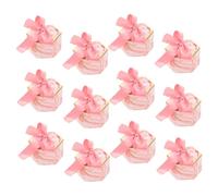 OSALADI 12pcs Pink Ribbon Bow Gift Boxes for Wedding Party Favors Elegant Candy and Small Keepsake Packaging Convenient Ready to Use Design for Birthdays and Holiday Celebrations
