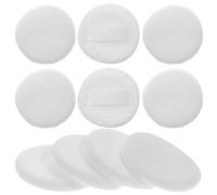 OSALADI 12pcs Rounded Velvet Cotton Powder Puff Set, Small White Satin Ribbon Makeup Pads for Loose and Pressed Powder, Woman Cosmetic Face Tool for Daily Beauty Use