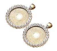 OSALADI 12pcs Shining Round Rhinestone Pendant Parts Bronze DIY Jewelry Accessories for Crafting and Decoration Durable Alloy Material for Home Store Use