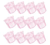 OSALADI 12pcs Transparent Pink Round Gift Boxes for Valentine's Day Wedding Party Candy and Chocolate Packaging Chic Handmade Favor Boxes for Presents and Souvenirs