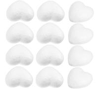 OSALADI 12Pcs White Foam Hearts DIY Craft Foam for Wedding Decorations Flower Arranging Modeling Arts and Crafts Supplies