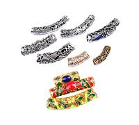OSALADI 14PCS Mixed Color Retro Hollow out Tube Beads for DIY Jewelry Making Crafting Bracelets Necklaces Accessories Creative Bending String Beads
