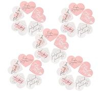 OSALADI 150Pcs Heart Shaped Pink Thank You Cards for Small Business Shower Wedding Decorative Gift Message Cards with Elegant Design for Expressing Gratitude and Wishes