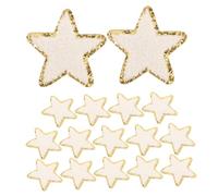 OSALADI 16pcs Embroidered Five-Pointed Star Appliques with Sequin Gold Edges Self-Adhesive Star Decor Patches for Clothes Hats Jackets Backpacks Washable Embellishments for DIY Repairs and