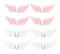 OSALADI 16pcs Plush Angel Wings Hair Clips Hair Grips Set with Pink and White Soft Barrettes for Styling Accessories