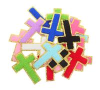 OSALADI 18pcs Cross Iron Patches Western Style Embroidered Applique Polyester Fabric Repair Decoration for Clothing Hats Bags Jeans Backpacks Easy Iron