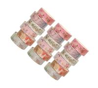 OSALADI 18pcs Japanese Floral Washi Tape with Gold Foil Maple Leaves and Star Designs Adhesive for Scrapbooking Journaling DIY Crafts and Handbook Decoration