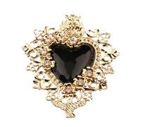 OSALADI 1Pc Elegant Heart Shaped DIY Decoration Accessory for Shoes Bags and More Golden Black Durable Material Unique Design for Creative Craft Projects for Personalization