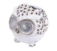 OSALADI 1pc Solar Led Owl Night Light Decorative Resin Ornament Realistic Eyes White Owl Design for Use for Garden Patio Decor