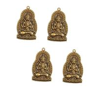 OSALADI 1set Brass Guanyin Bodhisattva Hanging Tags Keychain Set Durable Vintage Feng Shui Pendant Accessories for Keys Handbags Backpacks Mobile Phones 4pcs