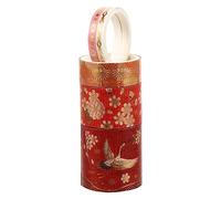 OSALADI 1set Chinese Style Dark Red Decorative Paper Tape DIY Crafting Washi Tape for Scrapbooking Art Projects Home Decor Each Roll Flower Moon Design 5rolls