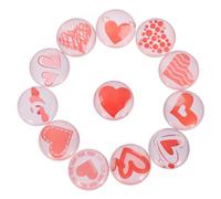 OSALADI 1set Flat Heart Glass Patches for DIY Jewelry Making Transparent Gemstone Decor for Earrings Necklaces Keychains Craft Projects 12pcs
