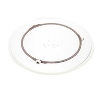 OSALADI 1set Microwave Oven Glass Turntable Cooking Plate with Coupler Ring Durable Heat-Resistant Glass Easy Installation Suitable for Various Foods Compatible with Microwaves