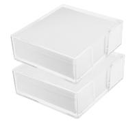 OSALADI 2 Boxes Portable Note Papers with Transparent Box Multi-function Memo Pads for Students and Home Use Blank Memo Cubes for Writing Planning Organizing and Convenient Storage