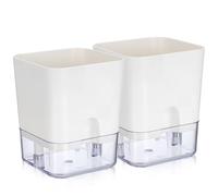 OSALADI 2 Pack Magnetic Plastic Self Watering Flower Pots with Cotton Wick Double Layer Planters for Indoor Garden Plants and Herb Gardening