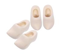 OSALADI 2 Pairs Miniature Wooden Shoe Models Unfinished Dutch Klompen for DIY Dollhouse Decor Craft Accessories