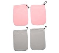 OSALADI 2 Pairs Wax Therapy Gloves Paraffin Wax Mittens Hand Covers Elastic Band 4pcs Hand Care Gloves for Moisturizing and Heat Retention, Pink and Grey