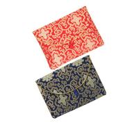 OSALADI 2 Pcs Blue and Red Brocade Scripture Bags Decorative Pouches for Organizing Buddhist Texts and Sundries for Temples and Personal Use