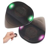 OSALADI 2 Pcs LED Light up Guitar Picks Set, Medium Triangle PC Picks with 1 Green 1 Pink Glow, Suitable for Electric and Bass Guitars, Musical Instrument Accessories