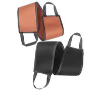 OSALADI 2 Pcs Reusable Self Tanning Back Applicator Set with Soft Flocked Surface and Brown Edged Strap, Washable Lotion Applicator for Adult Women’s Back Care and Even Sunless Tan