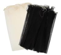 OSALADI 2 Rolls White and Black Floral Wrapping Yarn Mesh with Gold Edge, 30cm X 4.5y Each, Wavy Netting for Flower Bouquets and Party Packaging in Floral Arranging