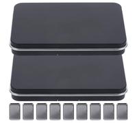 OSALADI 2 Sets Empty Black Eyeshadow and Blusher Palette Cases Lightweight DIY Cosmetic Containers with Large Capacity for Travel, Portable to Fit Pocket or Purse