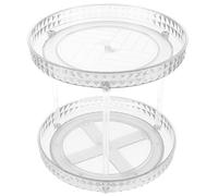 OSALADI 2 Tier Rotary Cosmetic Tray Perfume Storage Rack Desktop Makeup Organizer Holder for Household and Bathroom