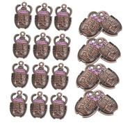 OSALADI 20 Pcs Purple Egyptian Sacred Beetle Pendant Charms with Crystal Inlays for DIY Jewelry Making Vintage Scarab Ornaments for Necklace Bracelet Crafts Symbol of Luck and Protection