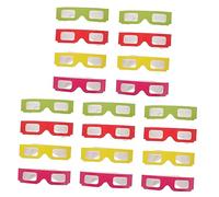 OSALADI 20-Piece 3D Cardboard Glasses Set for Movies Games Universal Anaglyph Viewing Glasses Flat Design