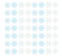 OSALADI 200pcs 3D Luminous Blue and White Fluorescent Snowflake Wall Stickers for Room Indoor Decoration, Bedroom Glow-in-The-Dark Xmas Wall Decals