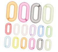 OSALADI 200pcs Colorful Acrylic Linking Rings Matte Rainbow Chain Connectors for Necklace Eyeglass Purse Phone DIY Craft Lightweight and Durable Quick Link Hooks