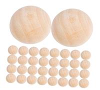 OSALADI 200Pcs Natural Half Wooden Craft Beads Hemisphere Wood Balls DIY for Home Decor Painting Handmade Gifts and Party Supplies