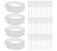 OSALADI 200pcs Waterproof Writable Patient Id Wristbands for Hospital Use, Tear-Resistant White PVC Identification Bands Minimizing Irritation, Suitable for Elderly and Adult Patients