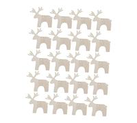 OSALADI 20pcs Christmas Wooden Reindeer Ornaments Lightweight DIY Paintable Hanging Decorations for Xmas Tree Door Window Holiday Decor Craft Supplies