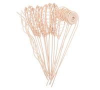 OSALADI 20pcs Natural Rattan Reed Diffuser Sticks for Essential Oil Aroma Multi-style Replacement with Wave Leaf and Sunflower Designs Sustainable Fragrance for Home Office Spa