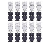 OSALADI 20pcs Owl Pendant Charms Alloy DIY Jewelry Making Parts for Unique Necklace Crafting Vintage Silver and Black Finish Gift for Friends and Lovers