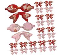 OSALADI 20sets Boys and Girls Bowknot Handmade Bows for Hair Satin Bow Clips DIY Fabric Charms